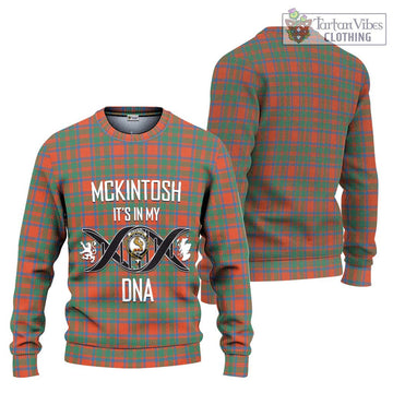 McKintosh Ancient Tartan Ugly Sweater with Family Crest DNA In Me Style Unisex - Tartan Vibes Clothing