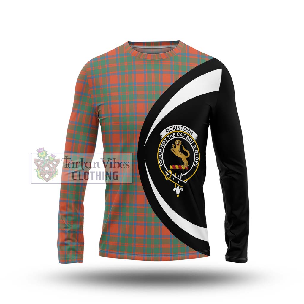 McKintosh Ancient Tartan Long Sleeve T-Shirt with Family Crest Circle Style Unisex - Tartan Vibes Clothing