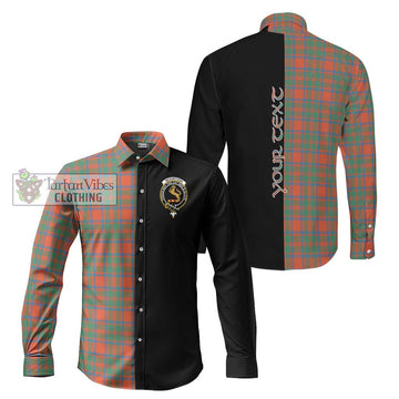 McKintosh Ancient Tartan Long Sleeve Button Shirt with Family Crest and Half Of Me Style Men's Shirt S - Tartanvibesclothing Shop