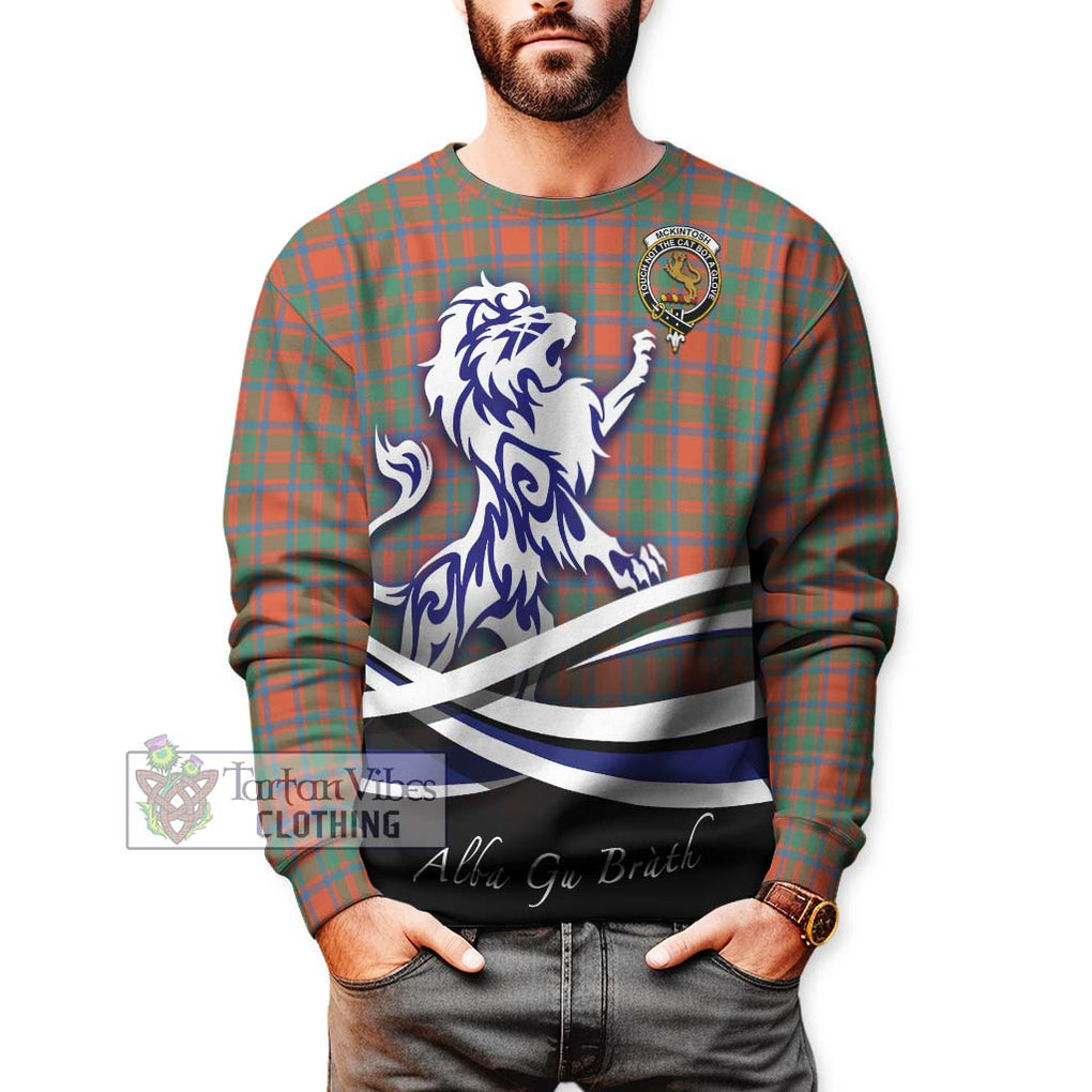 McKintosh Ancient Tartan Sweatshirt with Alba Gu Brath Regal Lion Emblem Unisex - Tartan Vibes Clothing
