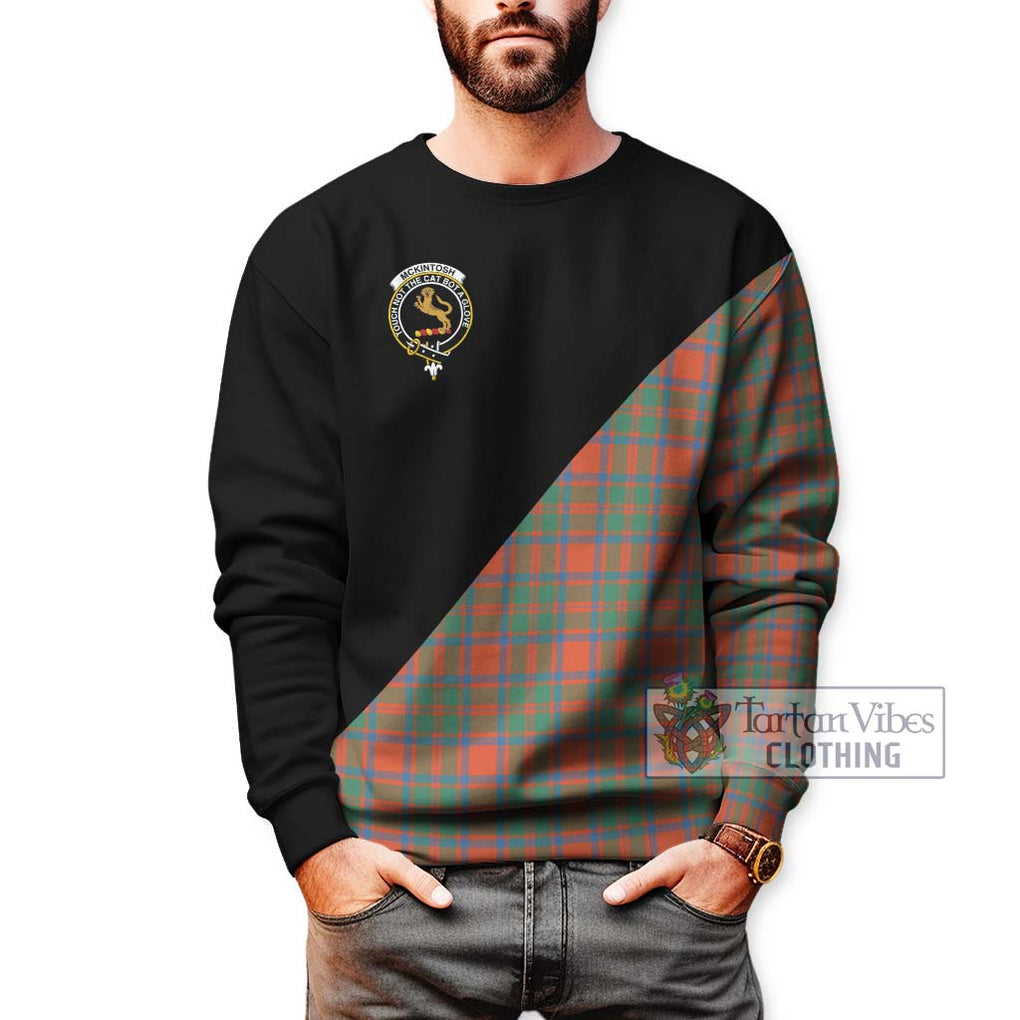 McKintosh Ancient Tartan Sweatshirt with Family Crest and Military Logo Style Unisex - Tartan Vibes Clothing