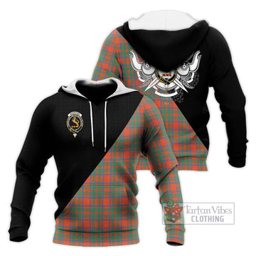 McKintosh Ancient Tartan Knitted Hoodie with Family Crest and Military Logo Style Unisex Knitted Pullover Hoodie - Tartan Vibes Clothing