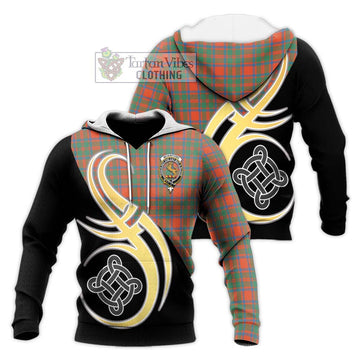 McKintosh Ancient Tartan Knitted Hoodie with Family Crest and Celtic Symbol Style Unisex Knitted Pullover Hoodie - Tartan Vibes Clothing