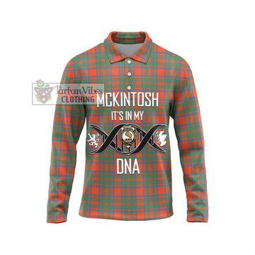 McKintosh Ancient Tartan Long Sleeve Polo Shirt with Family Crest DNA In Me Style Unisex - Tartan Vibes Clothing