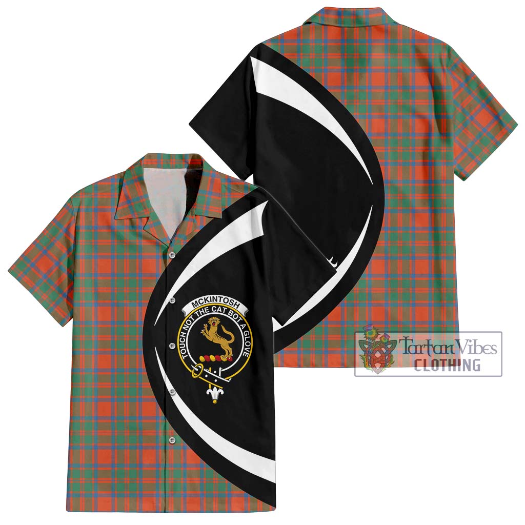 McKintosh Ancient Tartan Hawaiian Shirt with Family Crest Circle Style Kid - Tartan Vibes Clothing