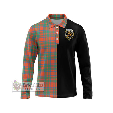 McKintosh Ancient Tartan Long Sleeve Polo Shirt with Family Crest and Half Of Me Style Unisex - Tartan Vibes Clothing