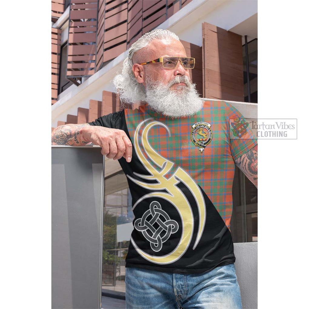 McKintosh Ancient Tartan Cotton T-shirt with Family Crest and Celtic Symbol Style Men's Shirt - Tartan Vibes Clothing