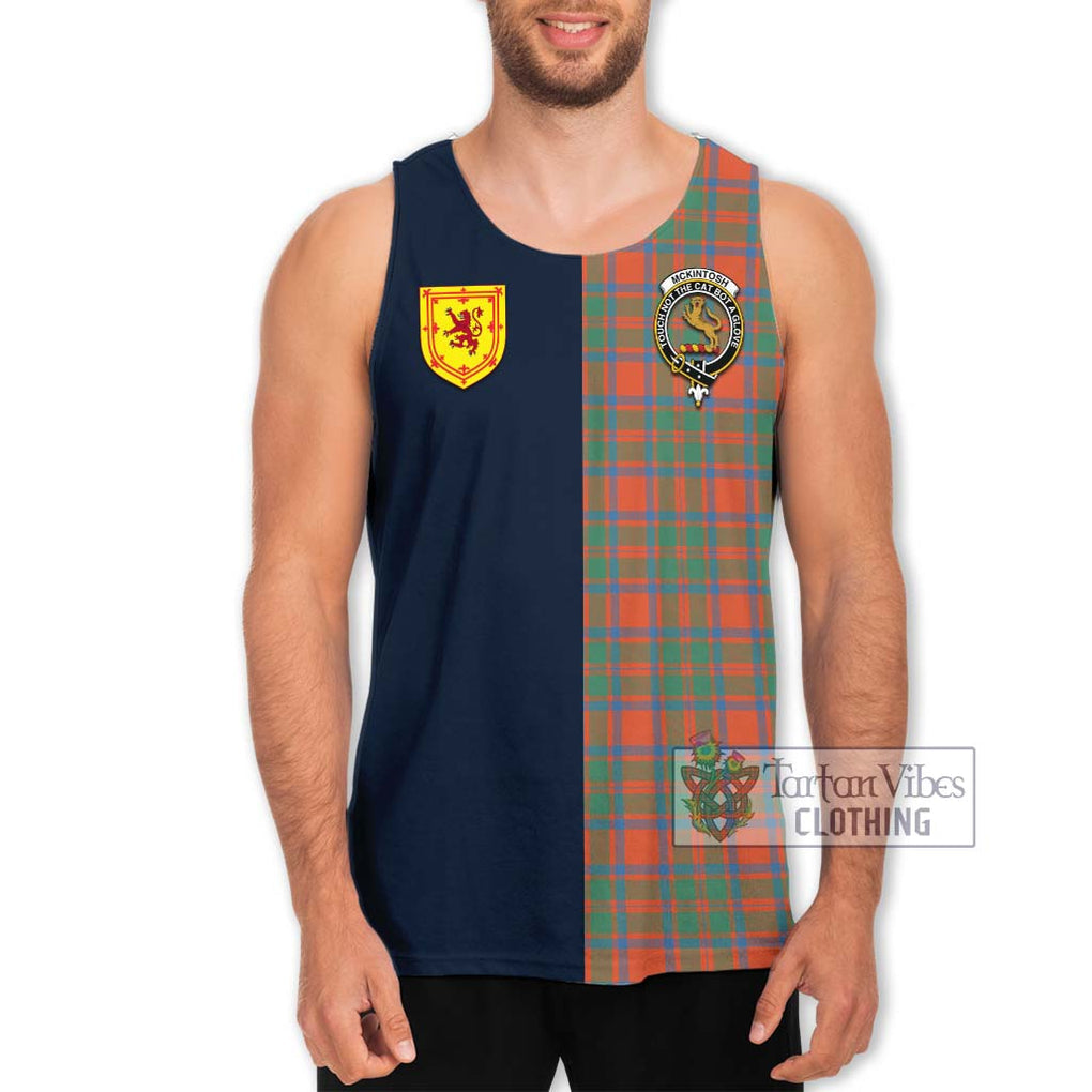 McKintosh Ancient Tartan Men's Tank Top Alba with Scottish Lion Royal Arm Half Style Men - Tartan Vibes Clothing
