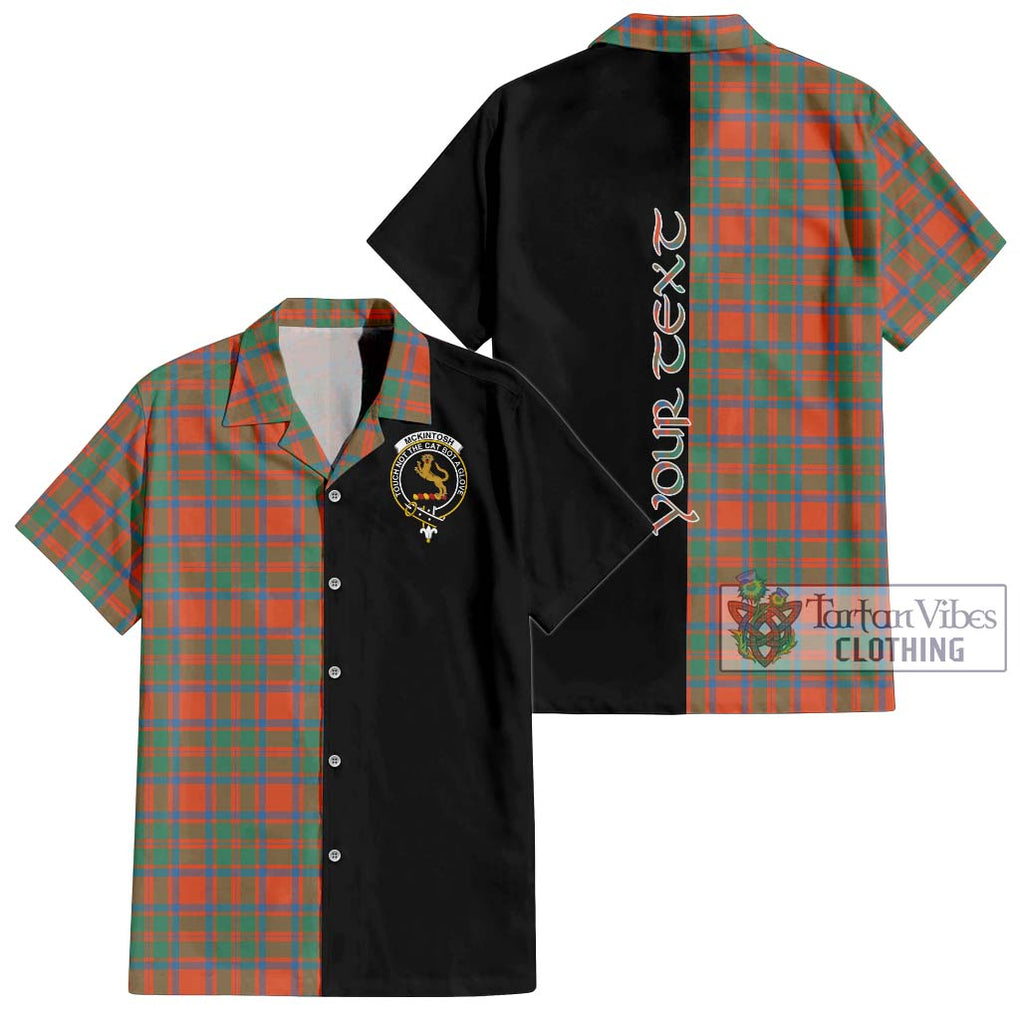 McKintosh Ancient Tartan Hawaiian Shirt with Family Crest and Half Of Me Style Kid - Tartan Vibes Clothing