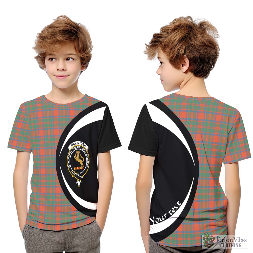 McKintosh Ancient Tartan Kid T-Shirt with Family Crest Circle Style Youth XL Size14 - Tartan Vibes Clothing