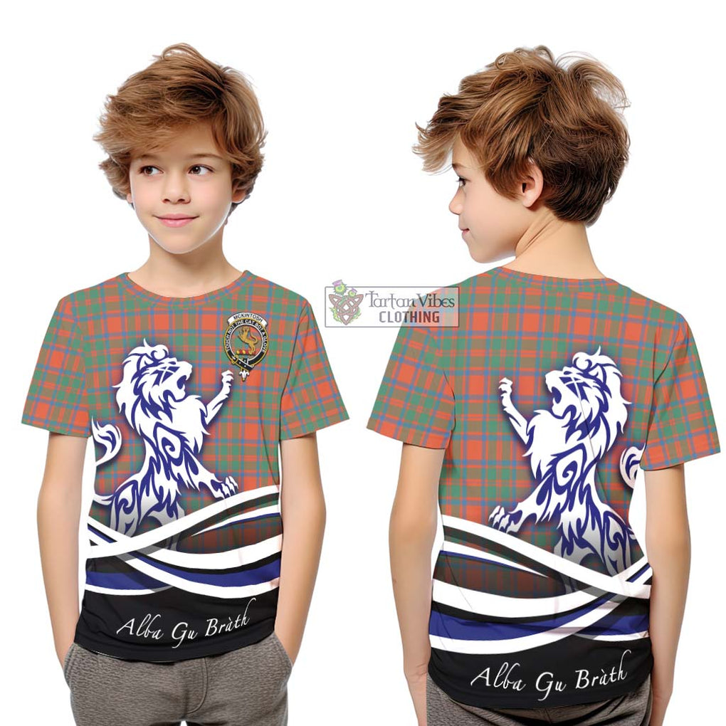 McKintosh Ancient Tartan Kid T-Shirt with Alba Gu Brath Regal Lion Emblem Youth XL Size14 - Tartan Vibes Clothing