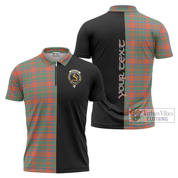 McKintosh Ancient Tartan Zipper Polo Shirt with Family Crest and Half Of Me Style Unisex - Tartan Vibes Clothing