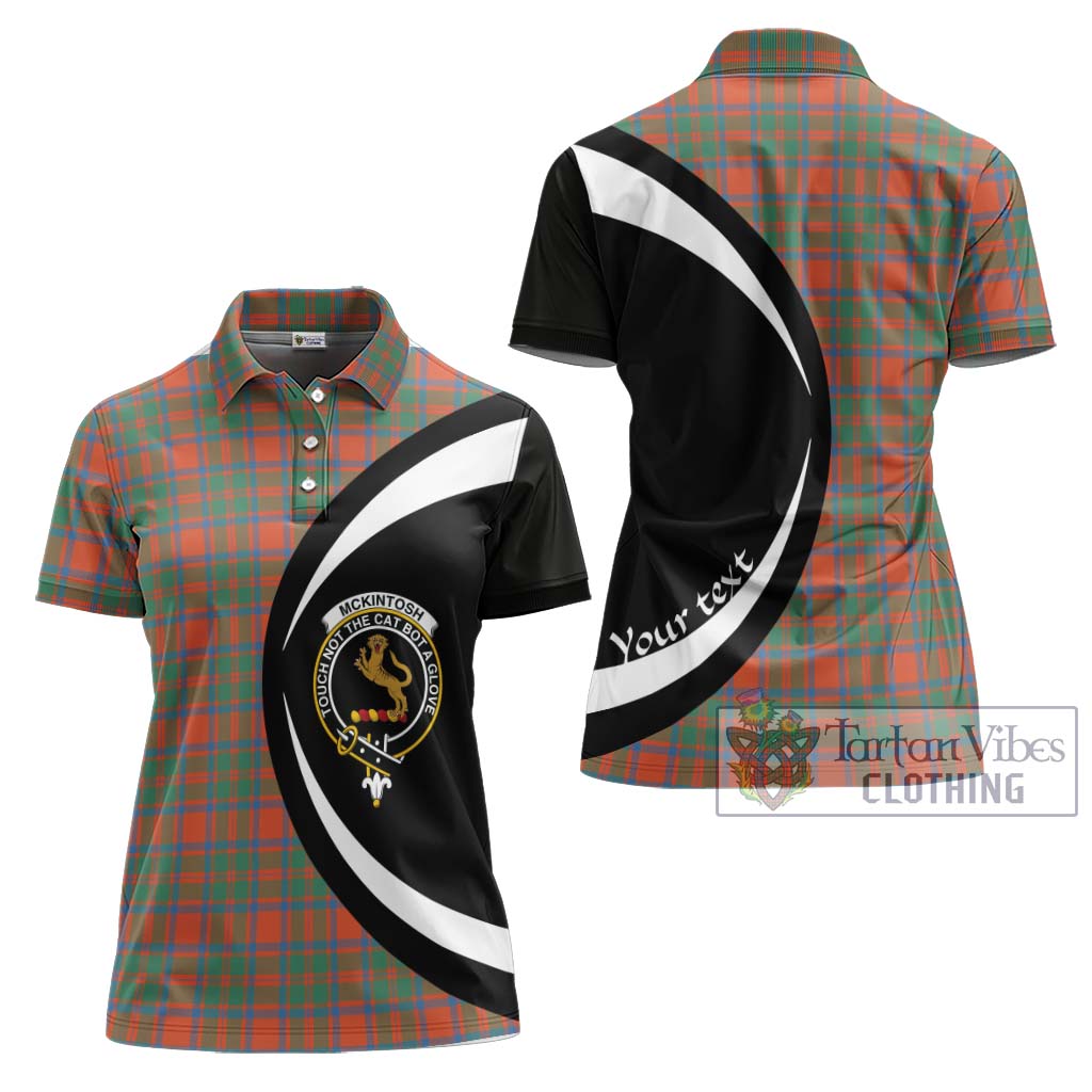 McKintosh Ancient Tartan Women's Polo Shirt with Family Crest Circle Style Women - Tartan Vibes Clothing