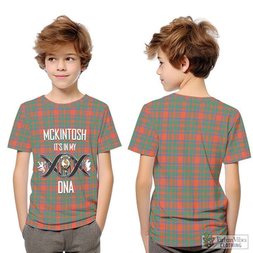 McKintosh Ancient Tartan Kid T-Shirt with Family Crest DNA In Me Style Youth XL Size14 - Tartan Vibes Clothing