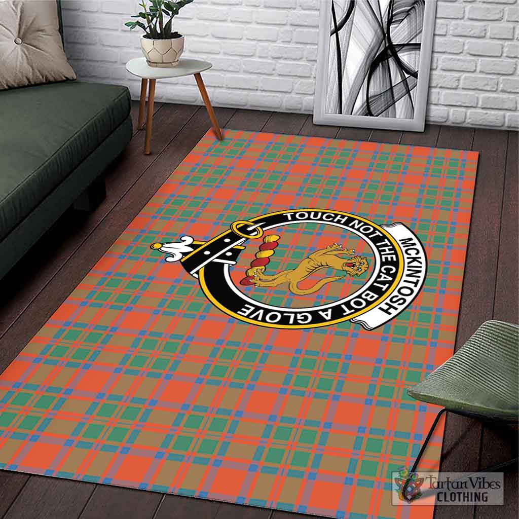 McKintosh Ancient Tartan Area Rug with Family Crest L 59*86 inch (150x220 cm) - Tartan Vibes Clothing