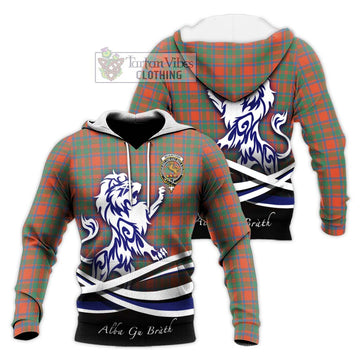 McKintosh Ancient Tartan Knitted Hoodie with Alba Gu Brath Regal Lion Emblem Unisex Knitted Pullover Hoodie - Tartan Vibes Clothing