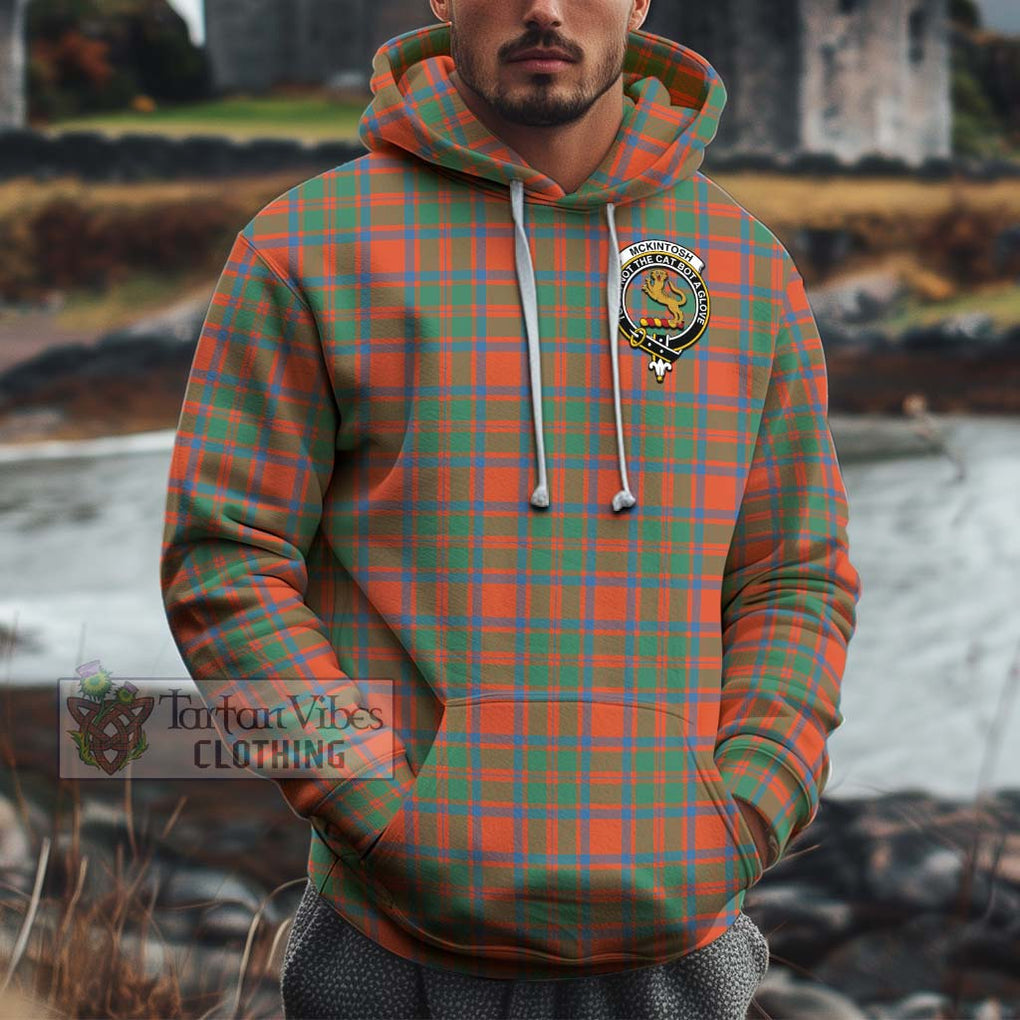 McKintosh Ancient Tartan Cotton Hoodie with Family Crest Zip Hoodie - Tartan Vibes Clothing