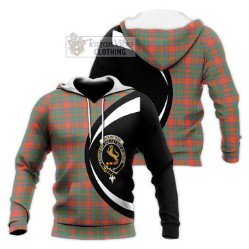McKintosh Ancient Tartan Knitted Hoodie with Family Crest Circle Style Unisex Knitted Pullover Hoodie - Tartan Vibes Clothing