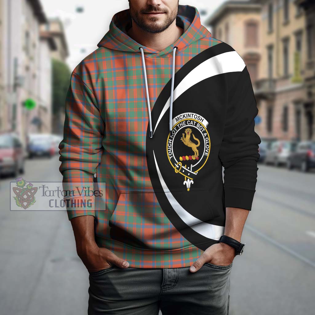 McKintosh Ancient Tartan Hoodie with Family Crest Circle Style Zip Hoodie - Tartan Vibes Clothing