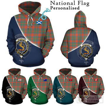 McKintosh Ancient Tartan Hoodie with Personalised National Flag and Family Crest Half Style Zip Hoodie - Tartan Vibes Clothing
