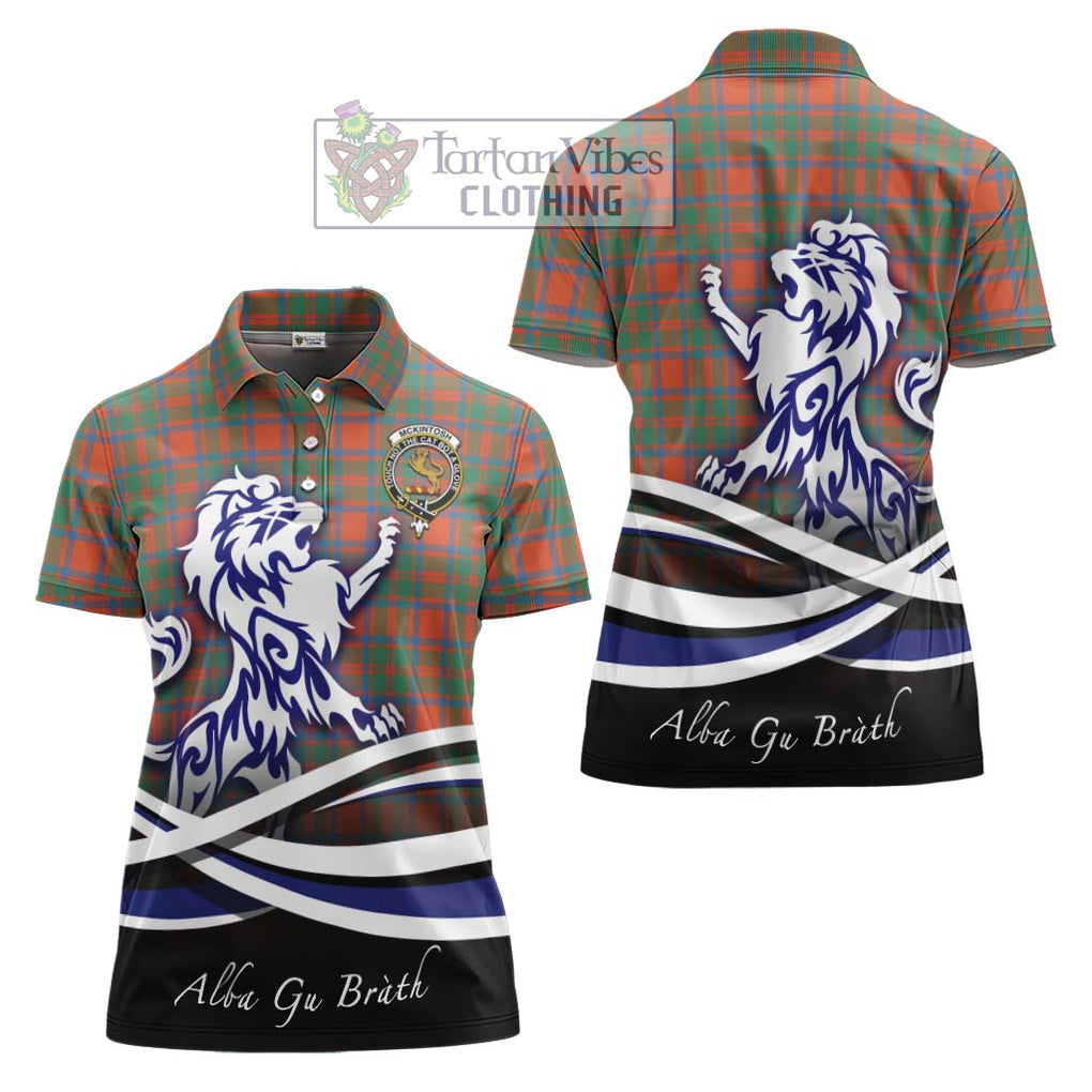 McKintosh Ancient Tartan Women's Polo Shirt with Alba Gu Brath Regal Lion Emblem Women - Tartan Vibes Clothing