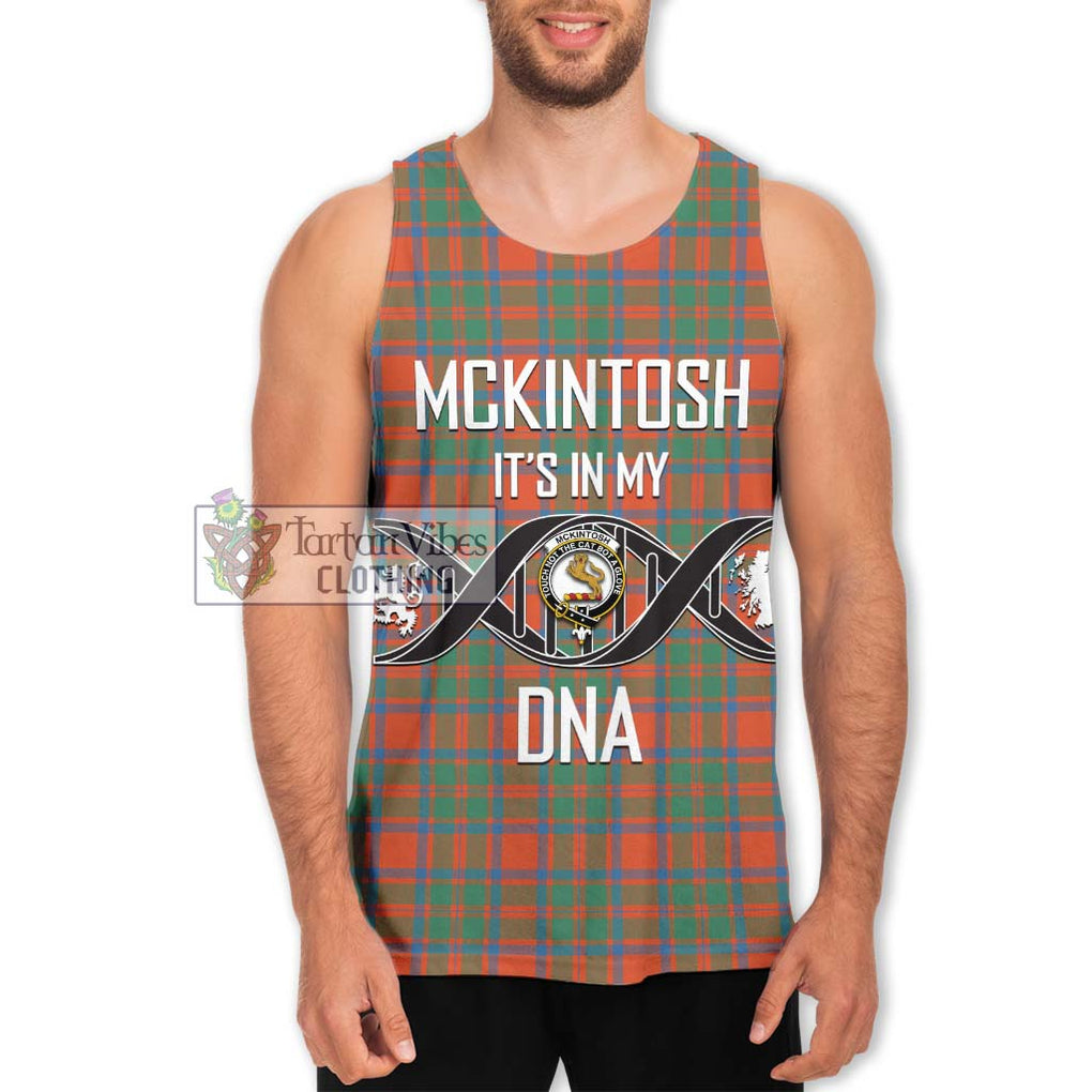 McKintosh Ancient Tartan Men's Tank Top with Family Crest DNA In Me Style Men - Tartan Vibes Clothing