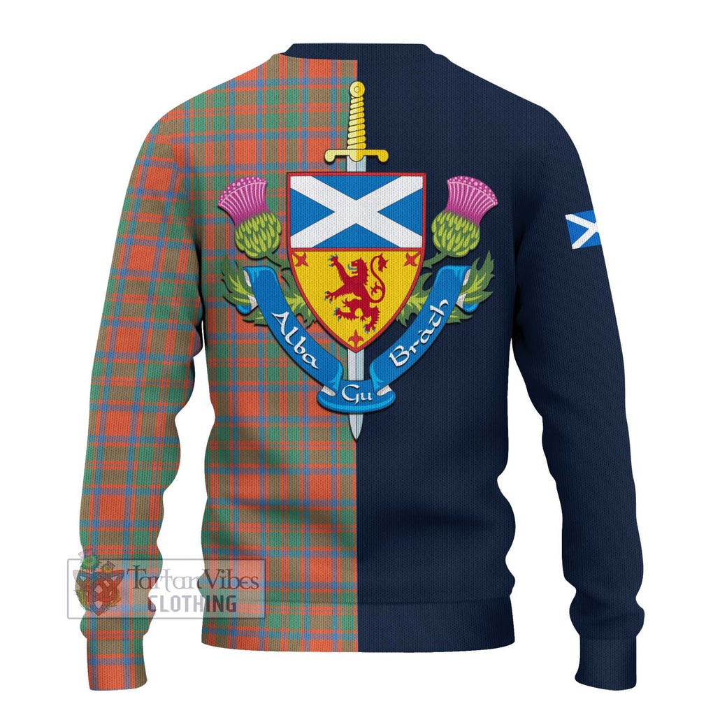 McKintosh Ancient Tartan Ugly Sweater Alba with Scottish Lion Royal Arm Half Style - Tartan Vibes Clothing