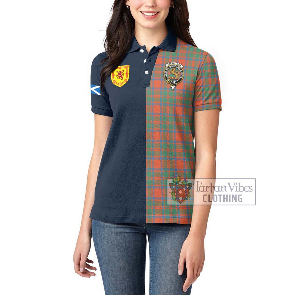 McKintosh Ancient Tartan Women's Polo Shirt Alba with Scottish Lion Royal Arm Half Style - Tartan Vibes Clothing