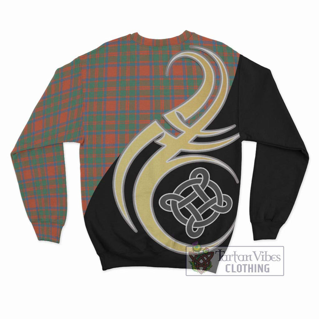 McKintosh Ancient Tartan Sweatshirt with Family Crest and Celtic Symbol Style - Tartan Vibes Clothing