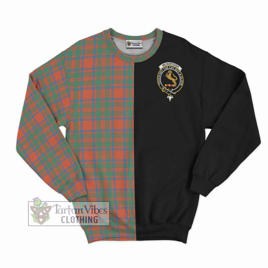 McKintosh Ancient Tartan Sweatshirt with Family Crest and Half Of Me Style - Tartan Vibes Clothing