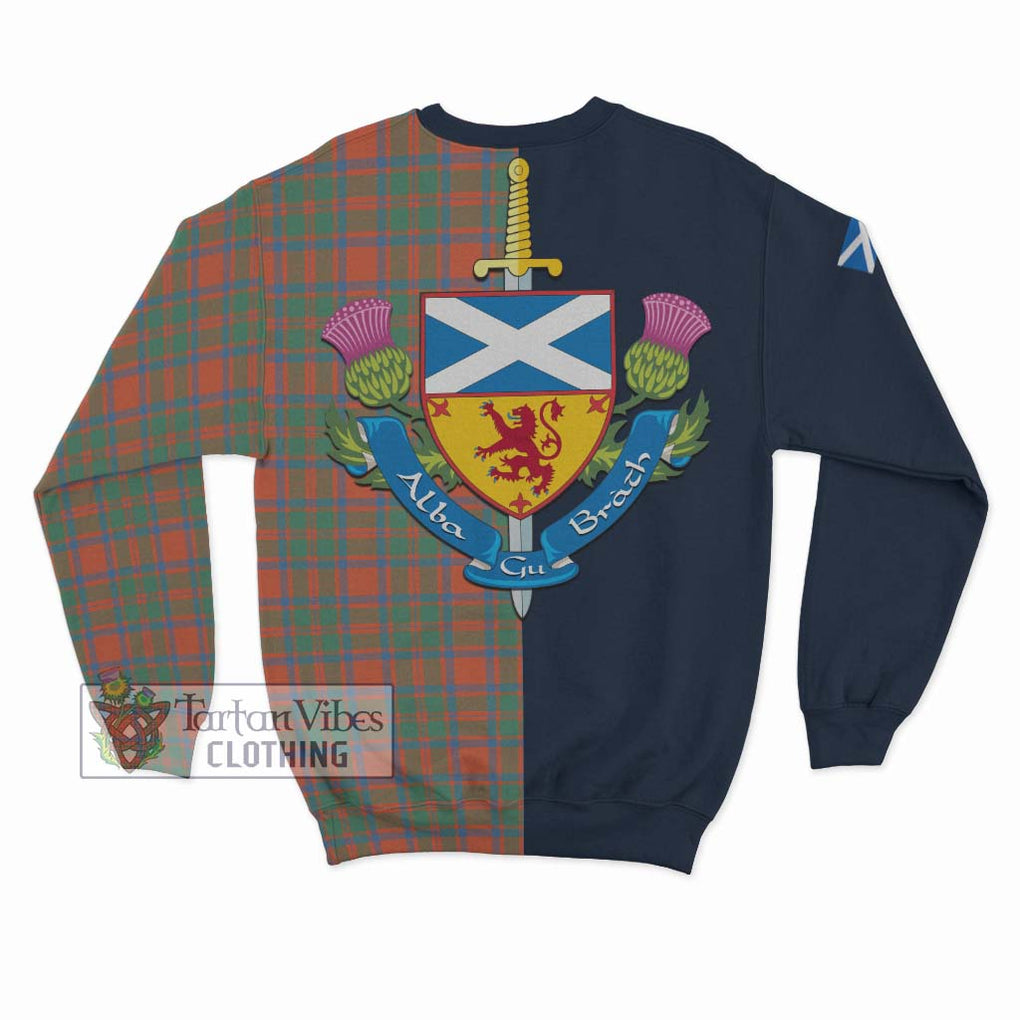 McKintosh Ancient Tartan Sweatshirt Alba with Scottish Lion Royal Arm Half Style - Tartan Vibes Clothing