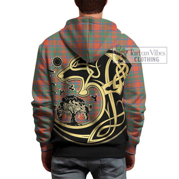 McKintosh Ancient Tartan Hoodie with Family Crest Celtic Wolf Style - Tartan Vibes Clothing