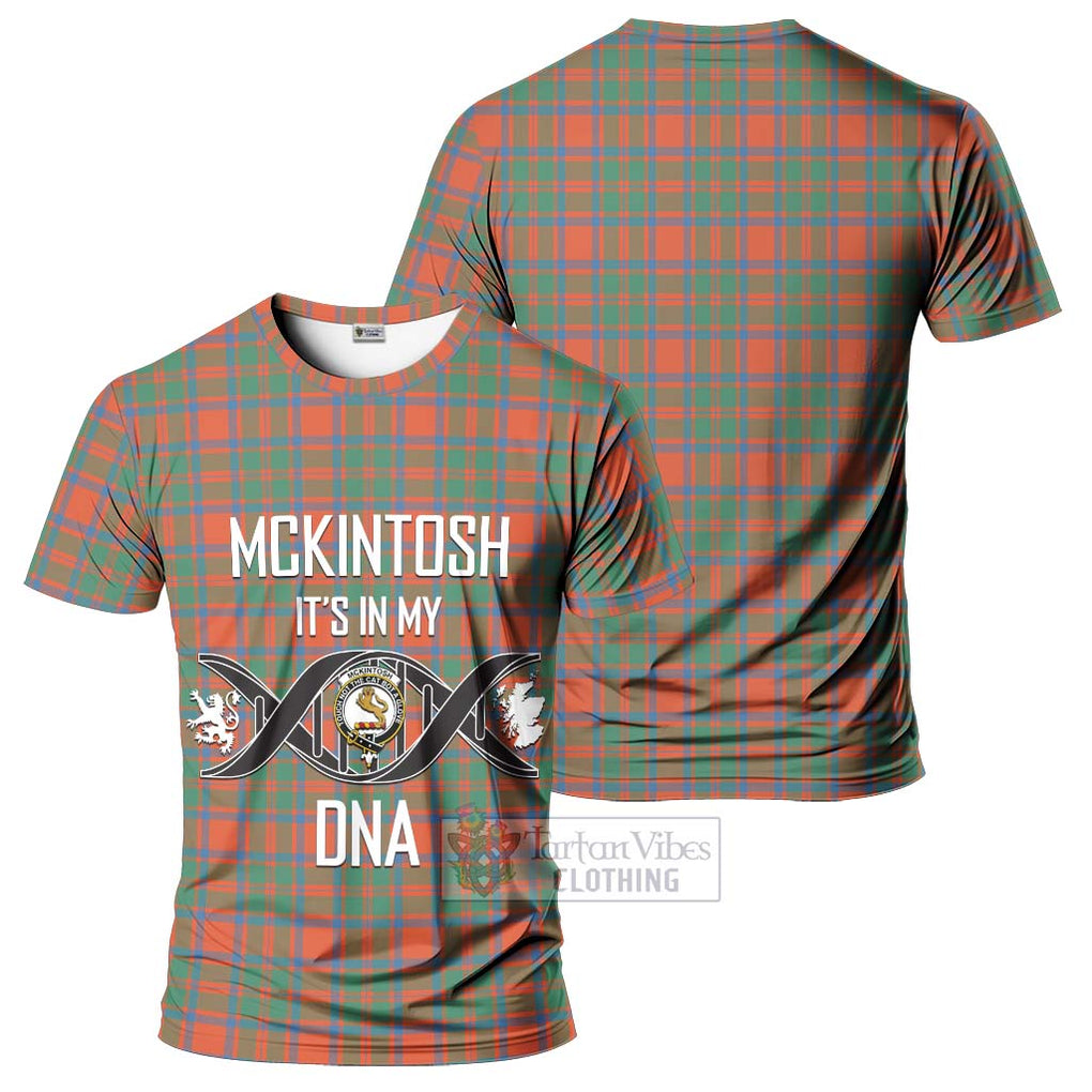 McKintosh Ancient Tartan T-Shirt with Family Crest DNA In Me Style - Tartan Vibes Clothing