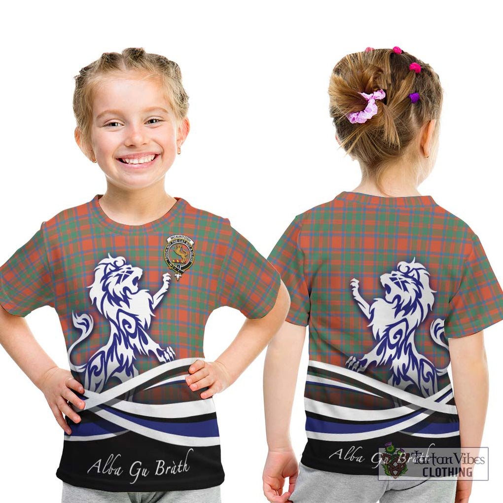 McKintosh Ancient Tartan Kid T-Shirt with Alba Gu Brath Regal Lion Emblem - Tartan Vibes Clothing