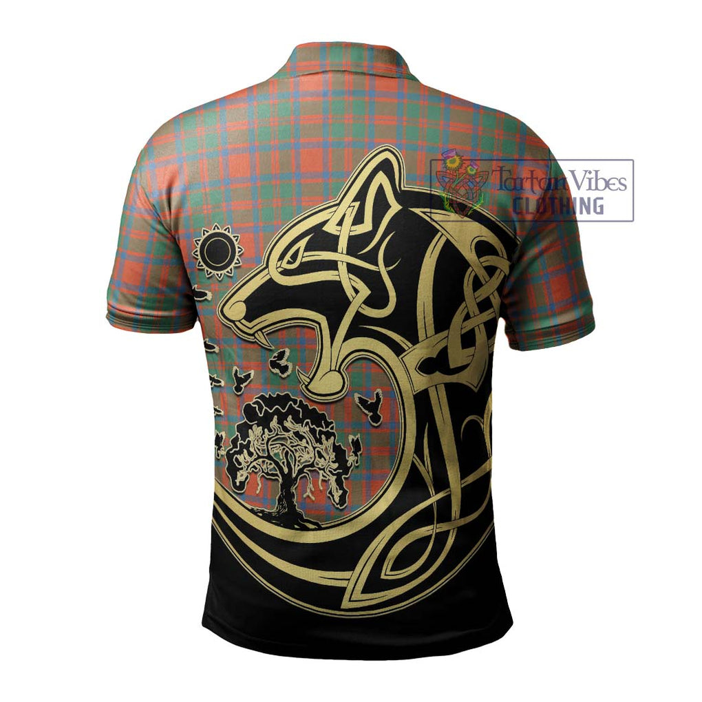 McKintosh Ancient Tartan Polo Shirt with Family Crest Celtic Wolf Style - Tartan Vibes Clothing
