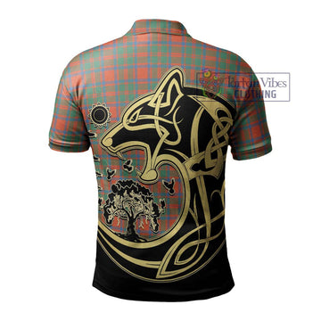 McKintosh Ancient Tartan Polo Shirt with Family Crest Celtic Wolf Style - Tartan Vibes Clothing