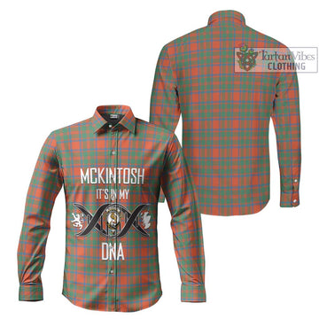 McKintosh Ancient Tartan Long Sleeve Button Shirt with Family Crest DNA In Me Style Men's Shirt - Tartanvibesclothing Shop