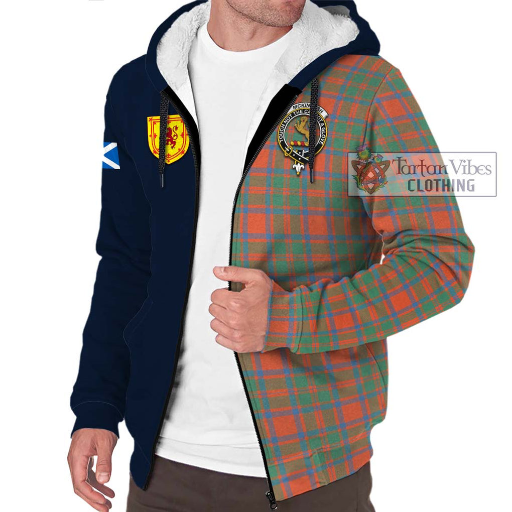 McKintosh Ancient Tartan Sherpa Hoodie Alba with Scottish Lion Royal Arm Half Style - Tartan Vibes Clothing