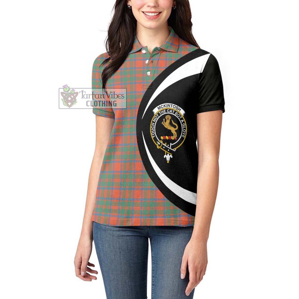 McKintosh Ancient Tartan Women's Polo Shirt with Family Crest Circle Style - Tartan Vibes Clothing