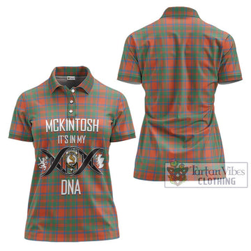 McKintosh Ancient Tartan Women's Polo Shirt with Family Crest DNA In Me Style - Tartan Vibes Clothing