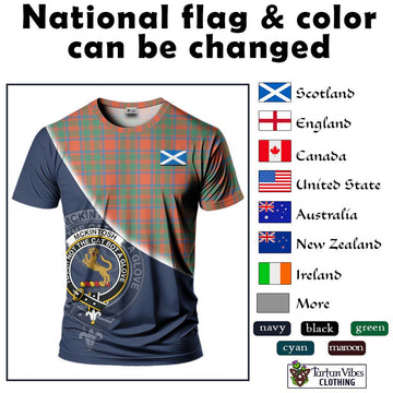 McKintosh Ancient Tartan T-Shirt with Personalised National Flag and Family Crest Half Style - Tartan Vibes Clothing