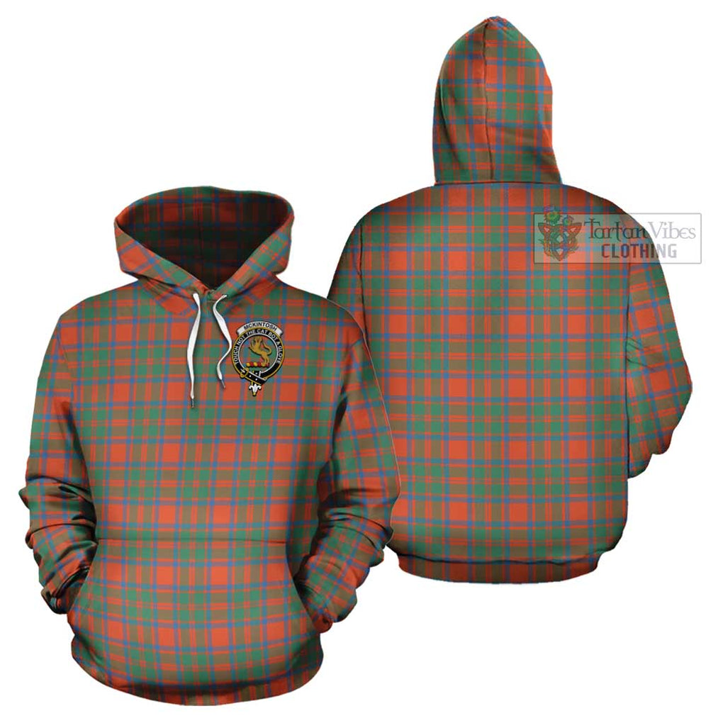 McKintosh Ancient Tartan Cotton Hoodie with Family Crest - Tartan Vibes Clothing
