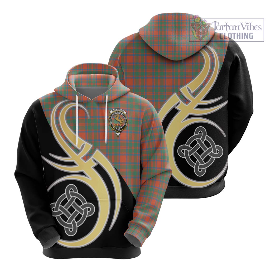 McKintosh Ancient Tartan Hoodie with Family Crest and Celtic Symbol Style - Tartan Vibes Clothing