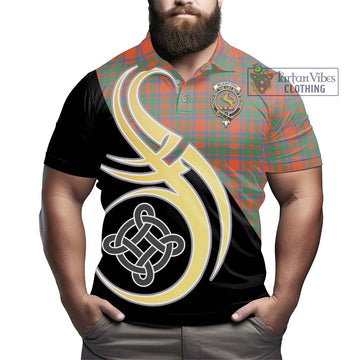 McKintosh Ancient Tartan Polo Shirt with Family Crest and Celtic Symbol Style - Tartan Vibes Clothing