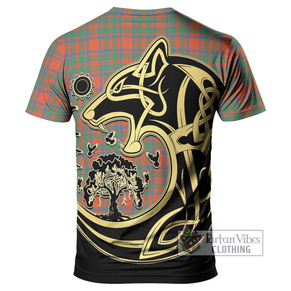 McKintosh Ancient Tartan T-Shirt with Family Crest Celtic Wolf Style - Tartan Vibes Clothing