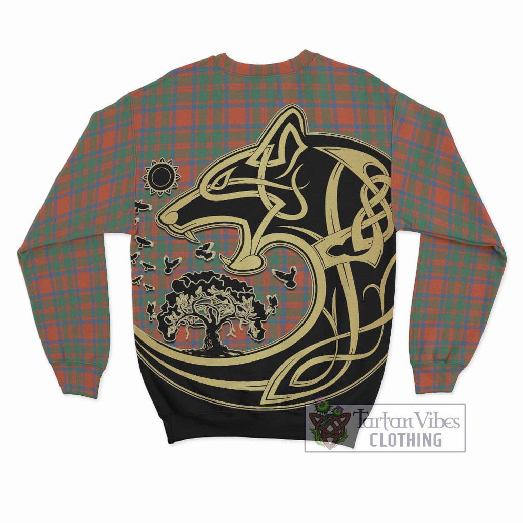 McKintosh Ancient Tartan Sweatshirt with Family Crest Celtic Wolf Style - Tartan Vibes Clothing