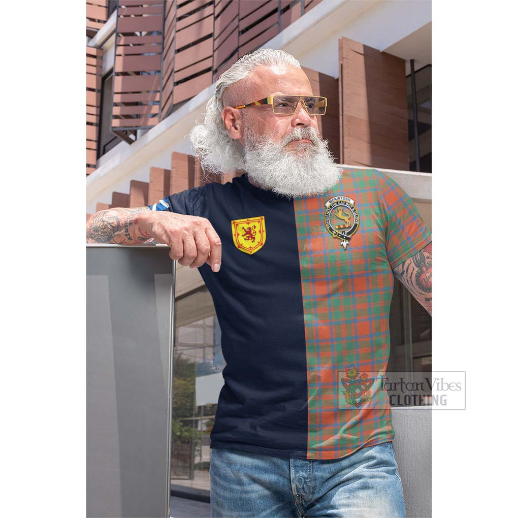 McKintosh Ancient Tartan Cotton T-shirt Alba with Scottish Lion Royal Arm Half Style Men's Shirt - Tartan Vibes Clothing