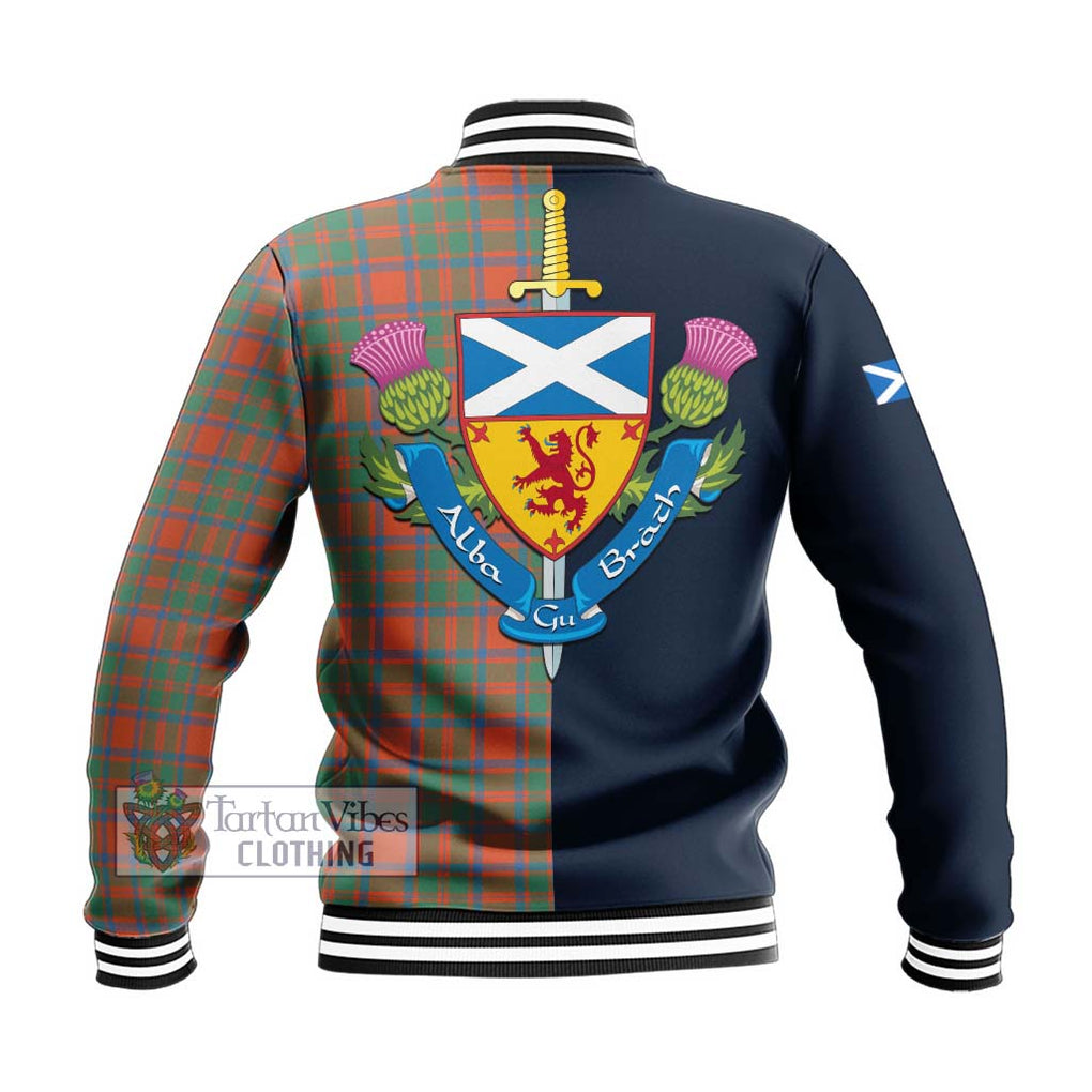 McKintosh Ancient Tartan Baseball Jacket Alba with Scottish Lion Royal Arm Half Style - Tartan Vibes Clothing