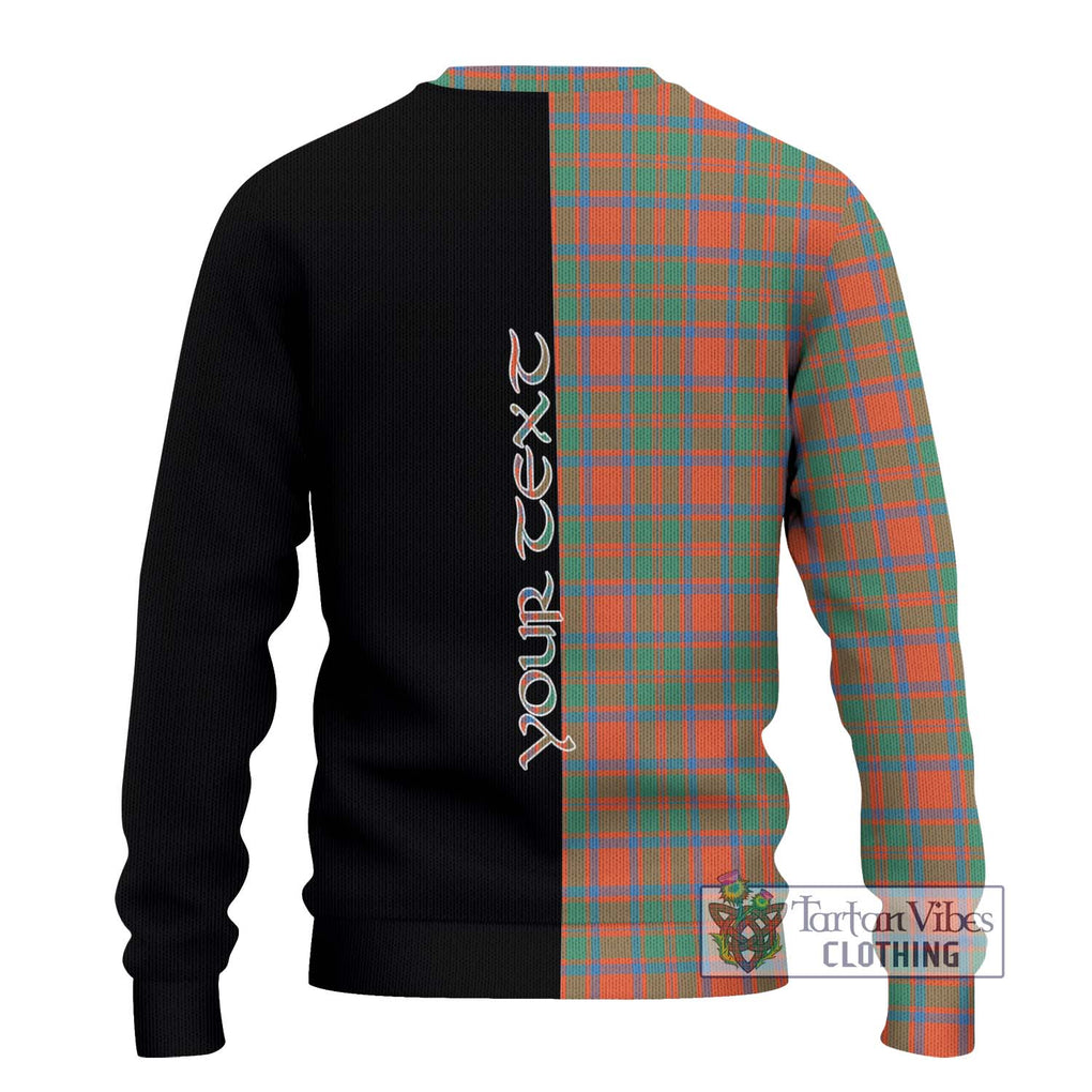 McKintosh Ancient Tartan Ugly Sweater with Family Crest and Half Of Me Style - Tartan Vibes Clothing