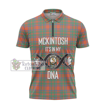 McKintosh Ancient Tartan Zipper Polo Shirt with Family Crest DNA In Me Style - Tartan Vibes Clothing